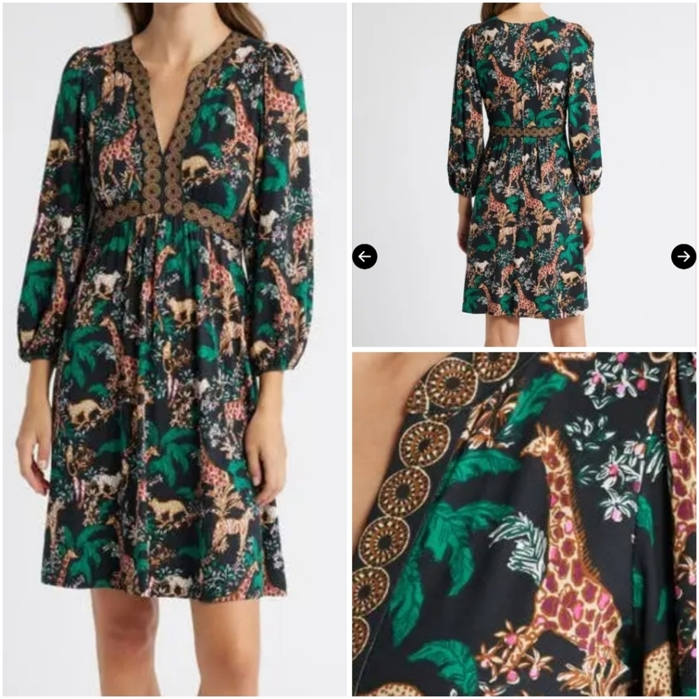 Lilly Pulitzer Wexlee 3/4 Sleeve Fit & Flare Dress Dancing in the Moonlight